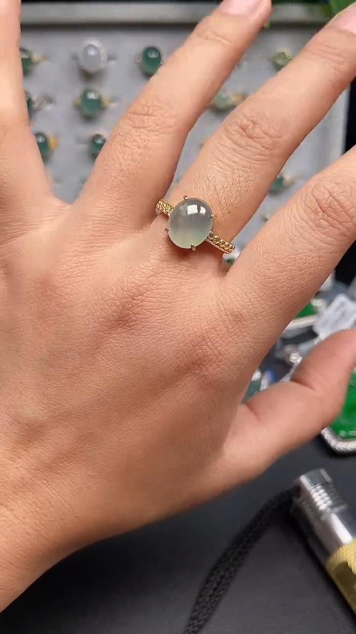 银S925镶嵌戒指翡翠1