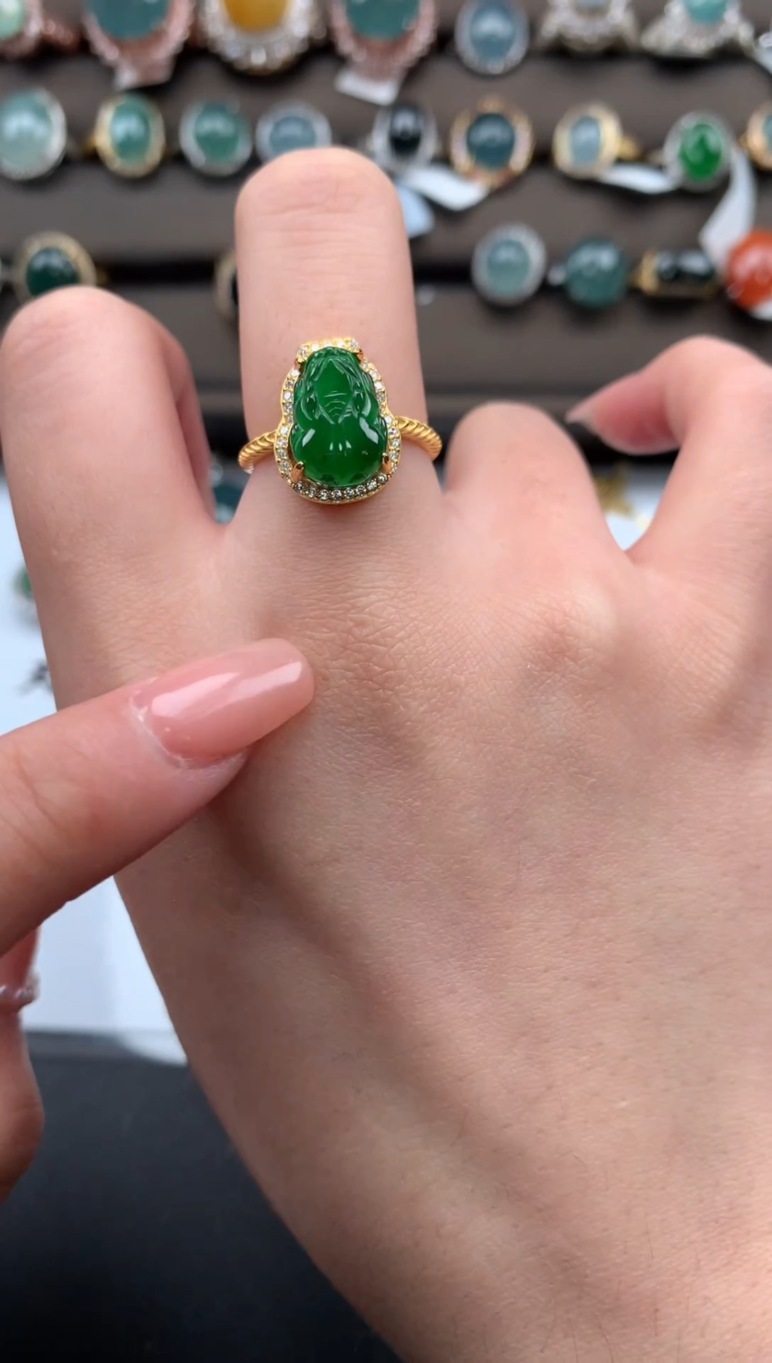 【闪购商品】翡翠戒指银S925镶嵌51241