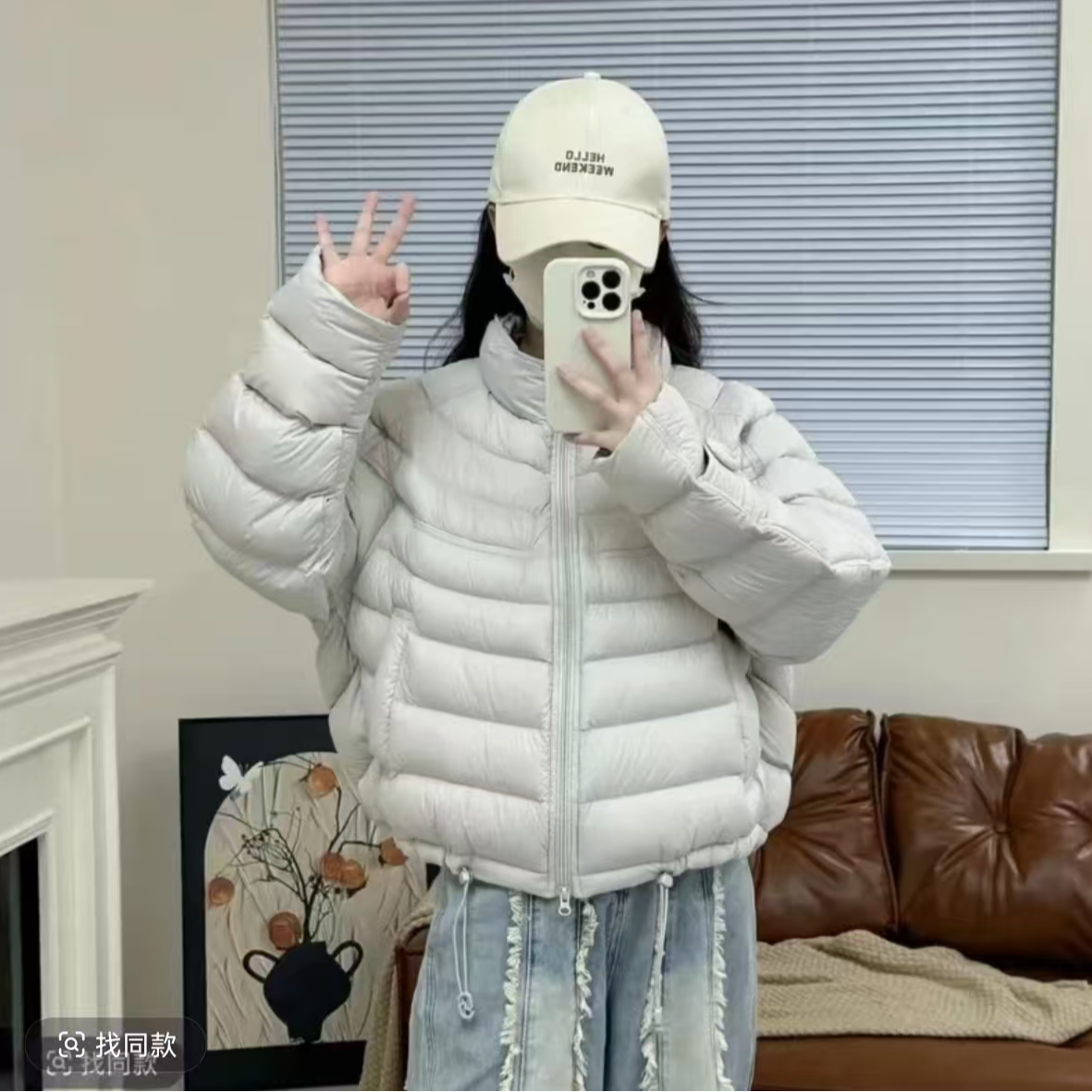 现货【真90鸭绒】爆款25冬季轻柔排骨韩系立领羽绒服