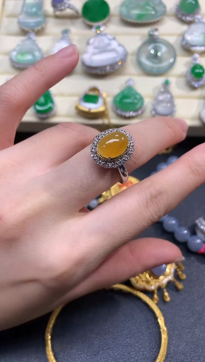 18K金镶嵌戒指翡翠戒指|7800+780 两用款