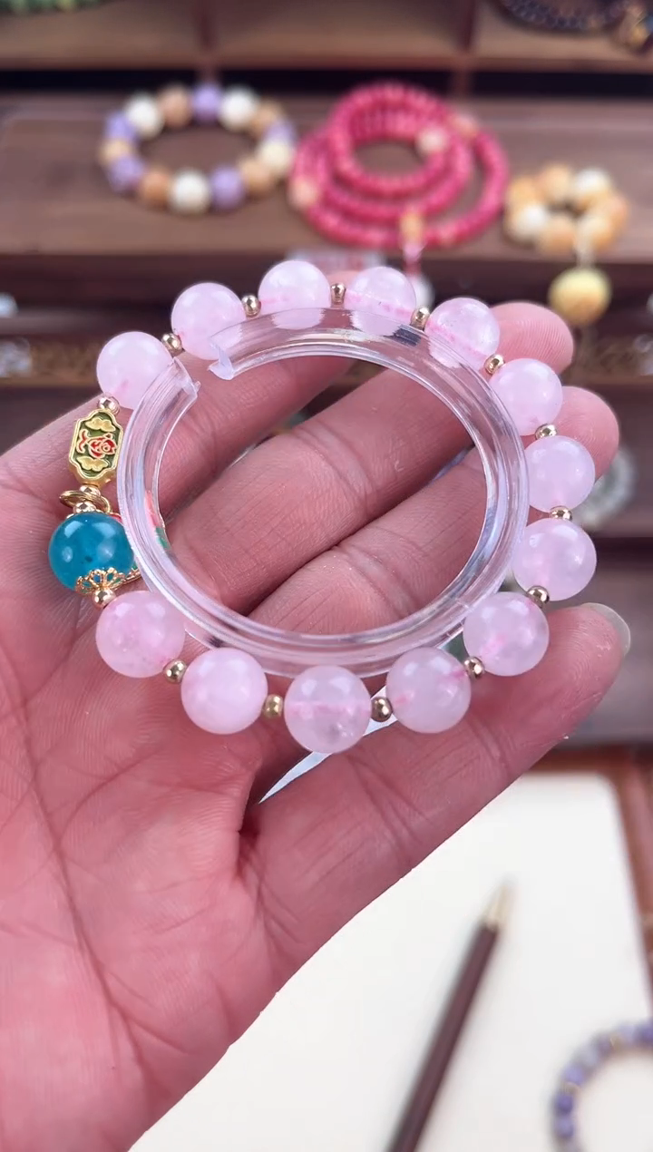 【闪购商品】水晶手链银S925镶嵌粉水手链