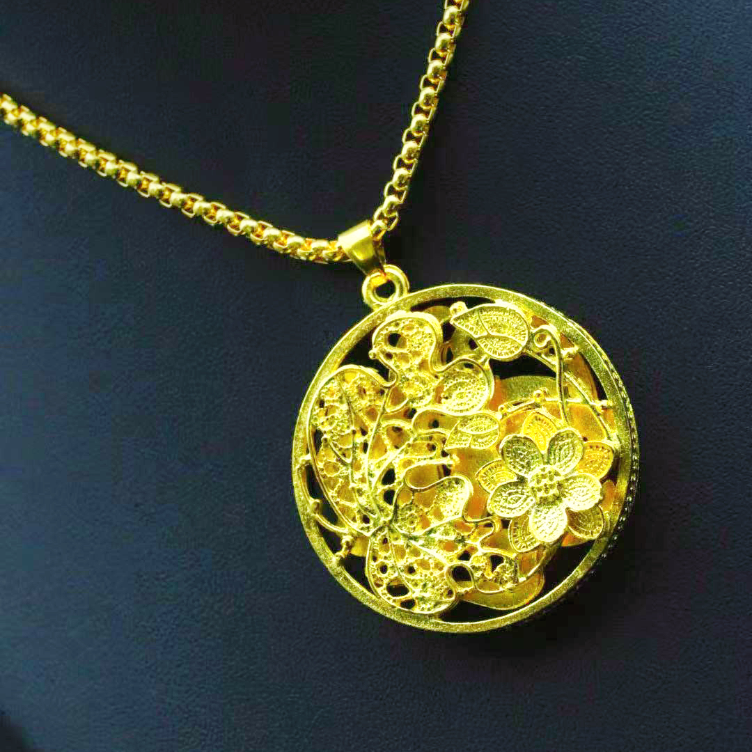 复古中国风吉祥八宝盘花朵女款项链ZD0793