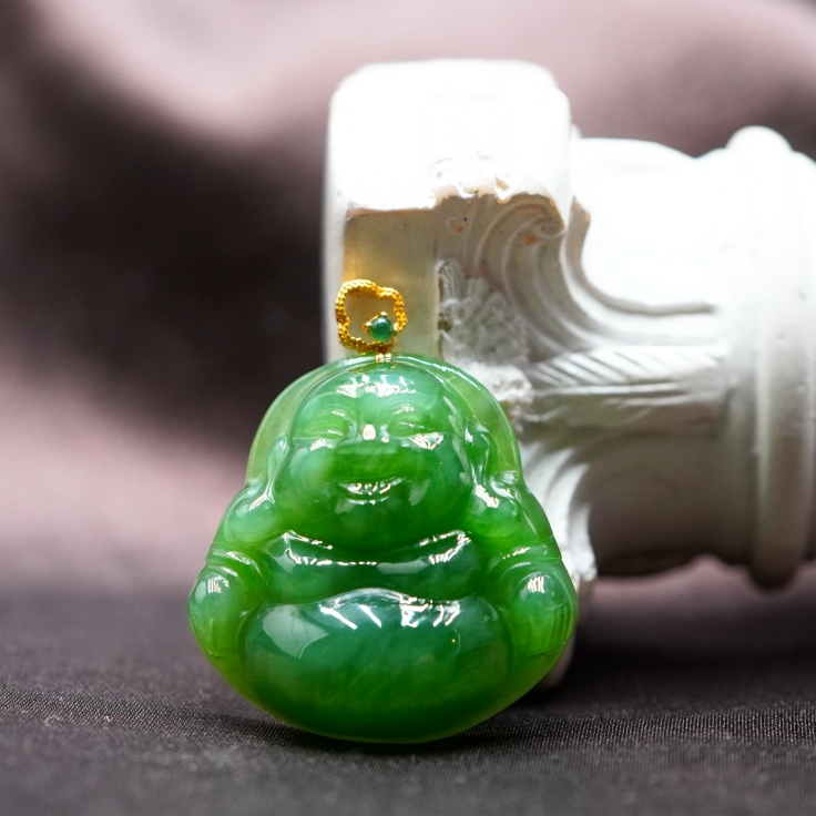 18K和田玉碧玉佛吊坠 AG060311