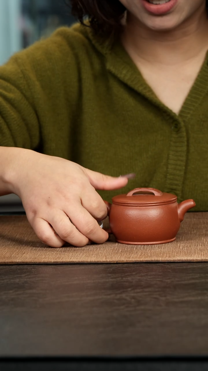 茶壶紫砂传统汉瓦红降坡160cc