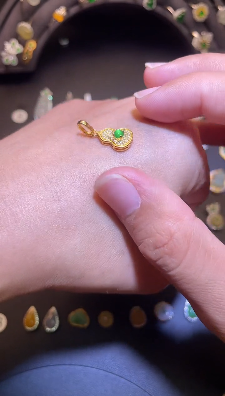 吊坠(不含链)银S925镶嵌翡翠1