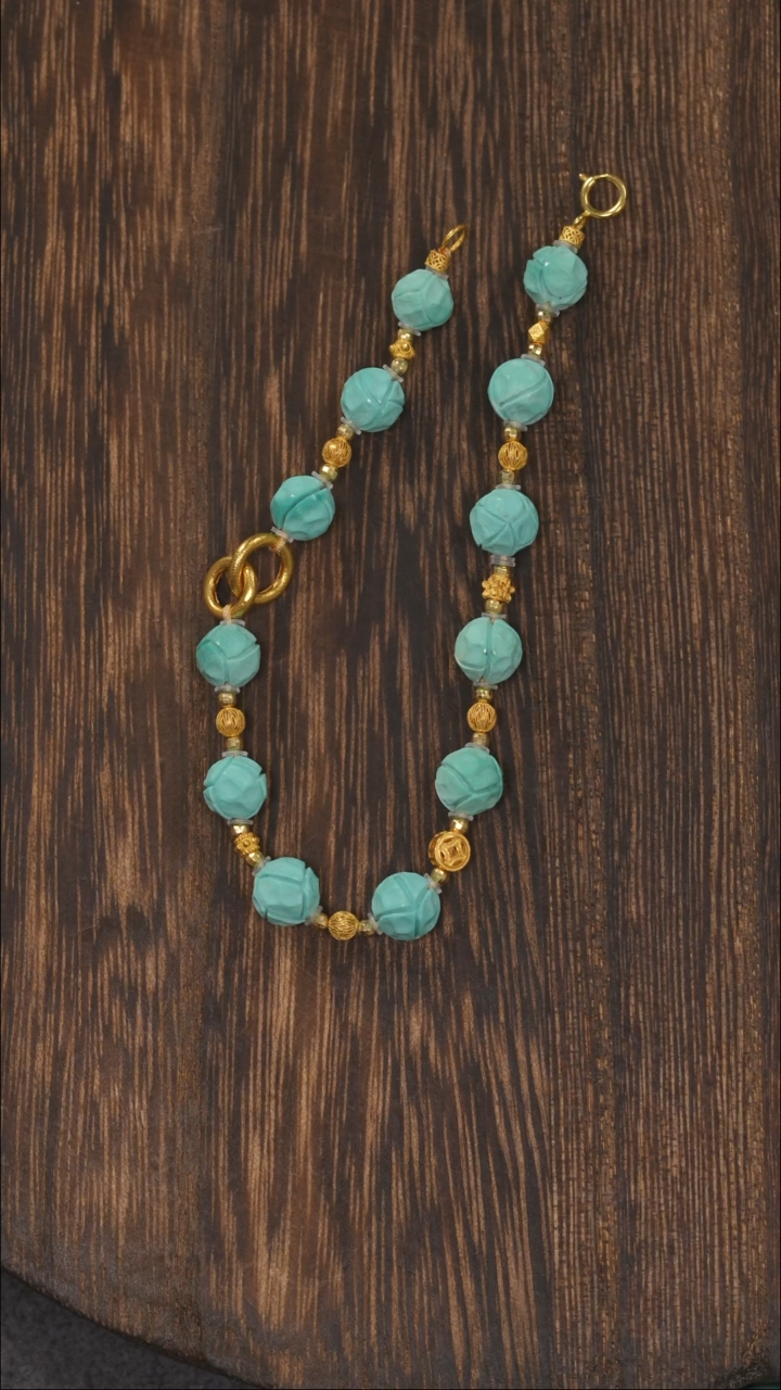 【闪购商品】绿松石手链18K金镶嵌1