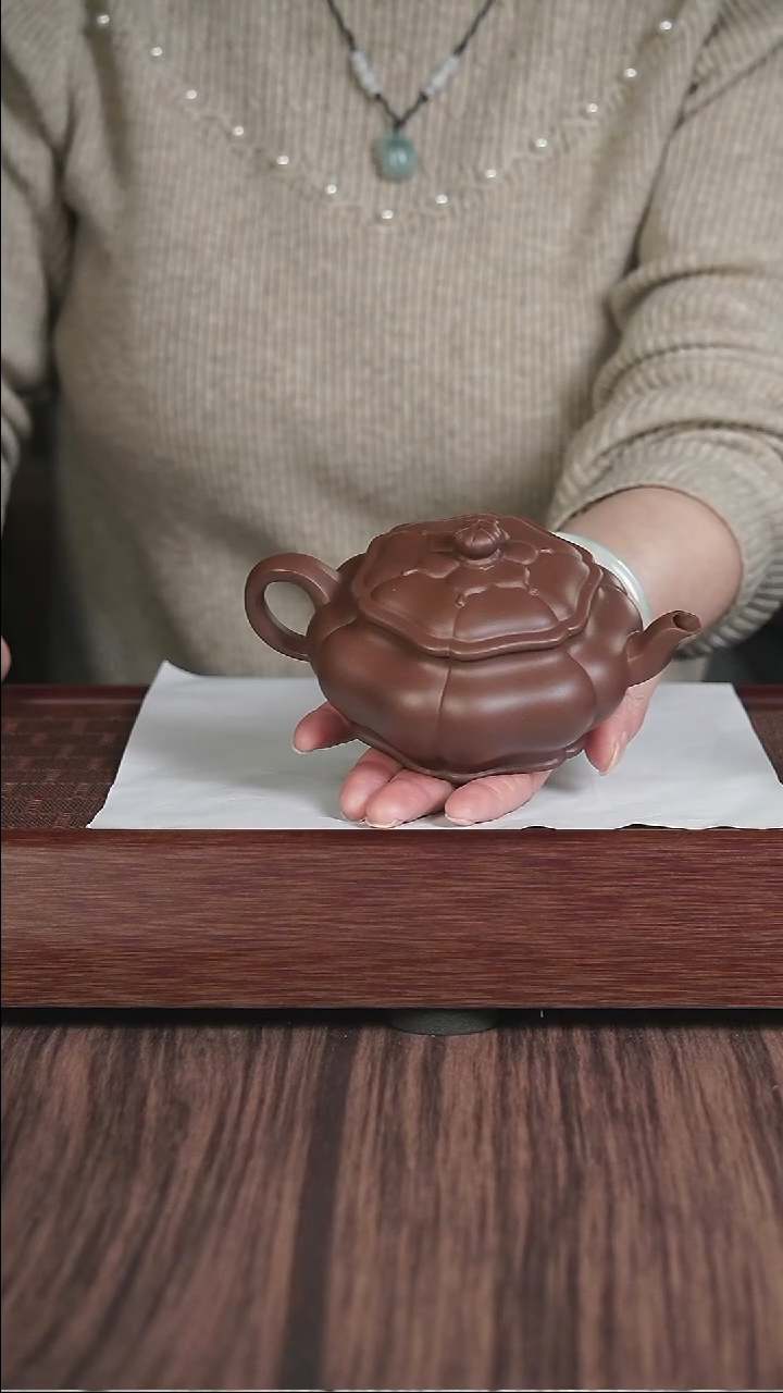 【闪购商品】紫砂茶壶底槽清 筋纹 六方葵菱