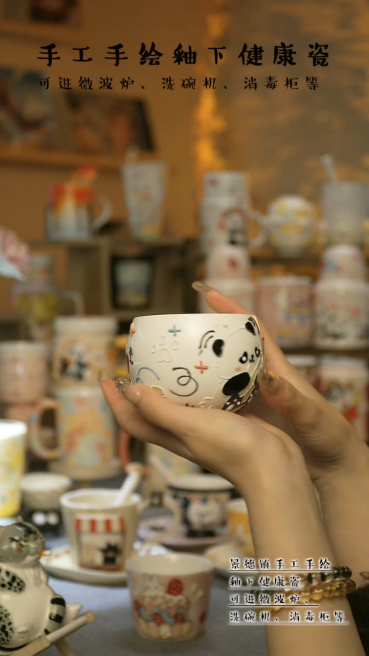 【闪购商品】杯景德镇高温釉下彩陶瓷&A347