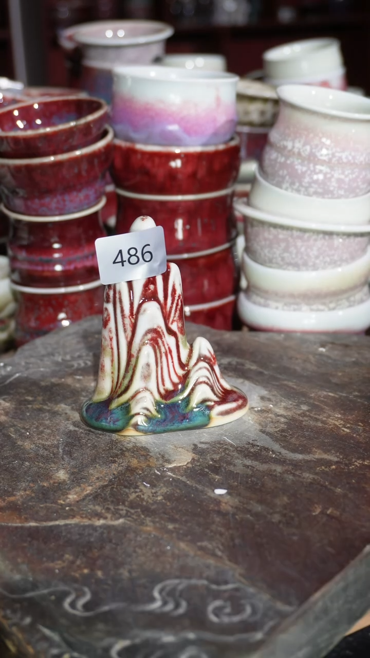 摆件陶精品窑变钧瓷茶器