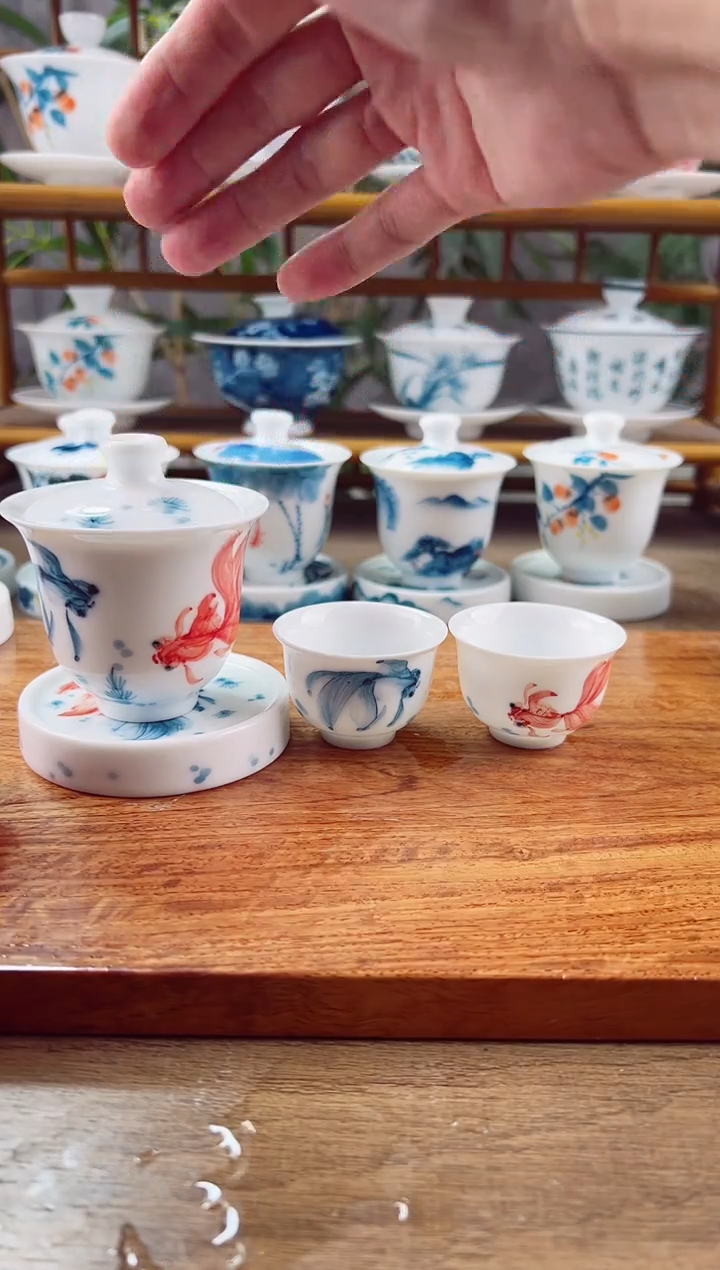 【闪购商品】全品红蓝锦鲤美人备+杯垫+美人杯2