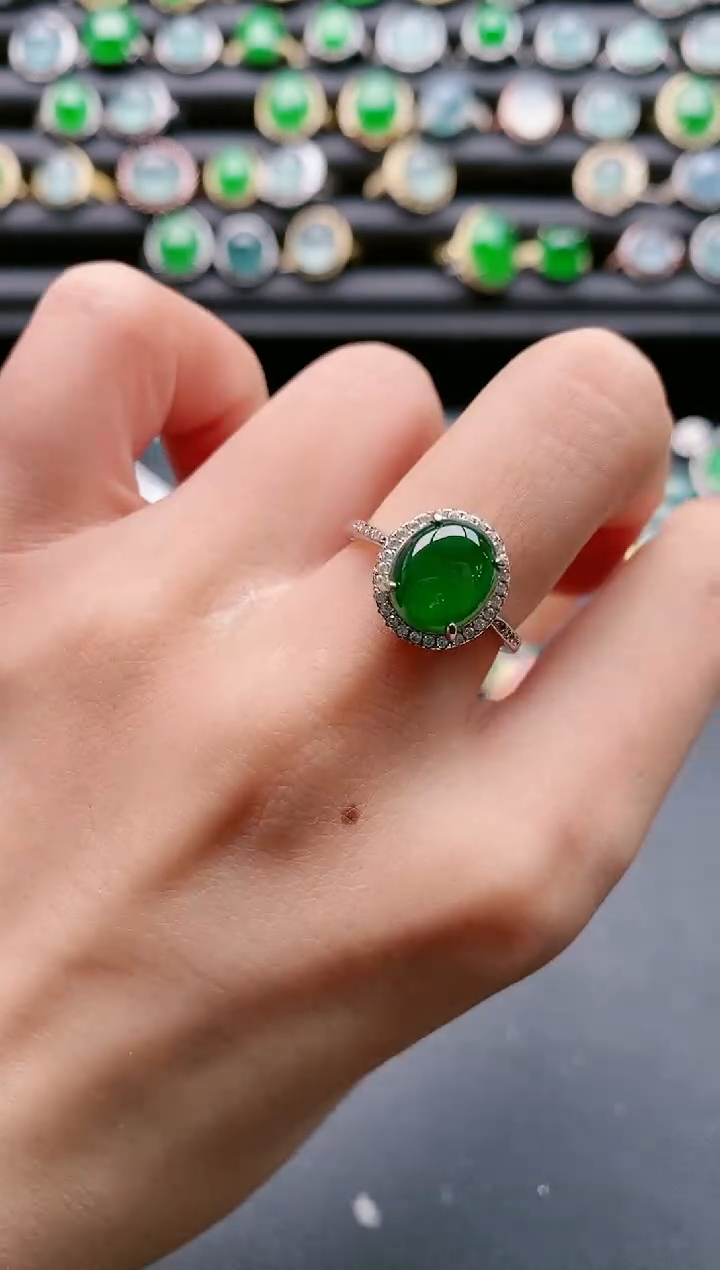 【闪购商品】翡翠戒指银S925镶嵌1111111