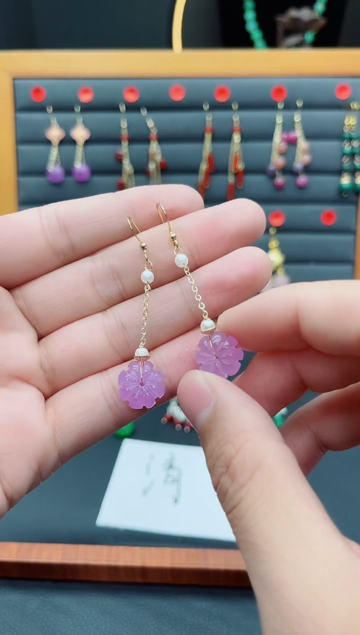 【闪购商品】玛瑙/玉髓耳钉银S925镶嵌504000