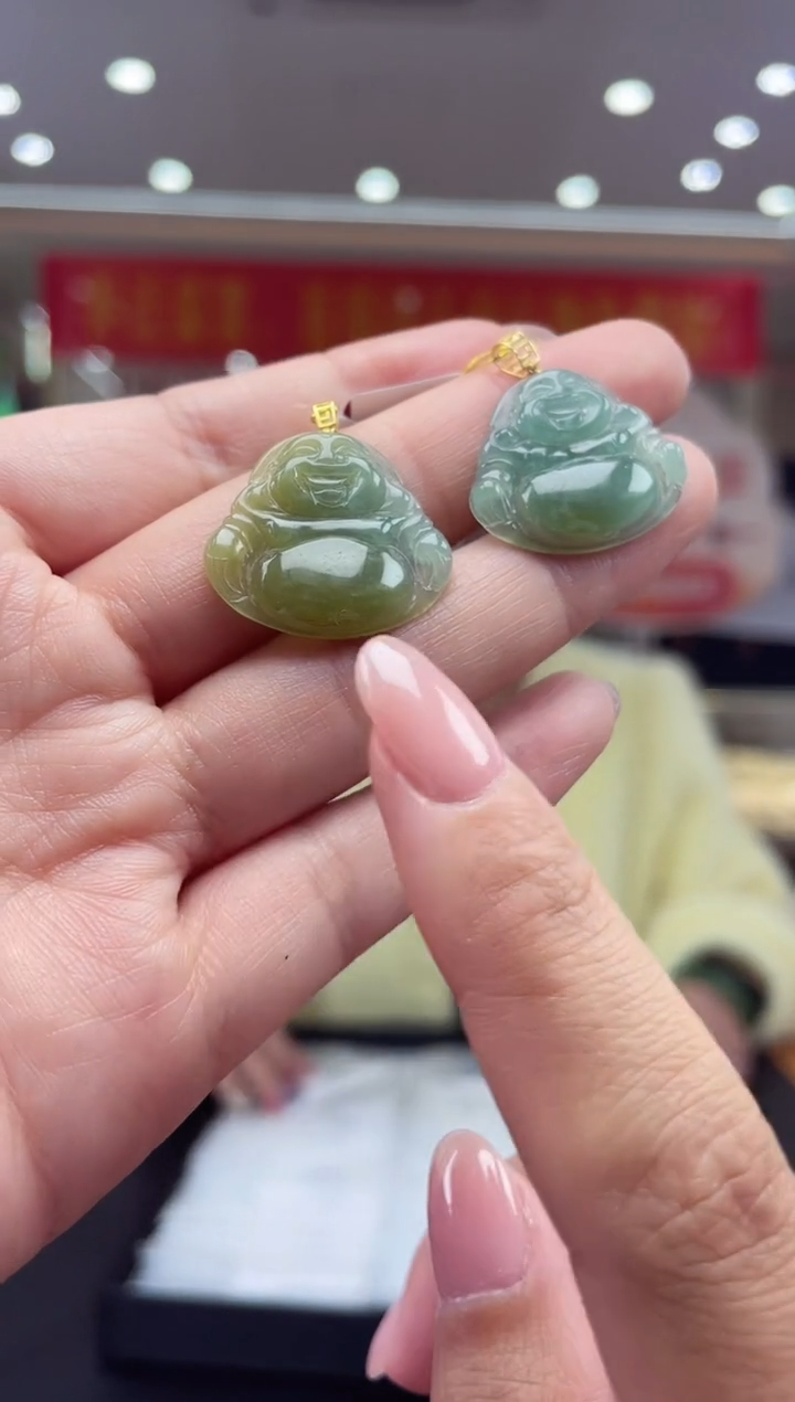 【闪购商品】翡翠挂件18K金镶嵌多样性发一件多人@@CMT