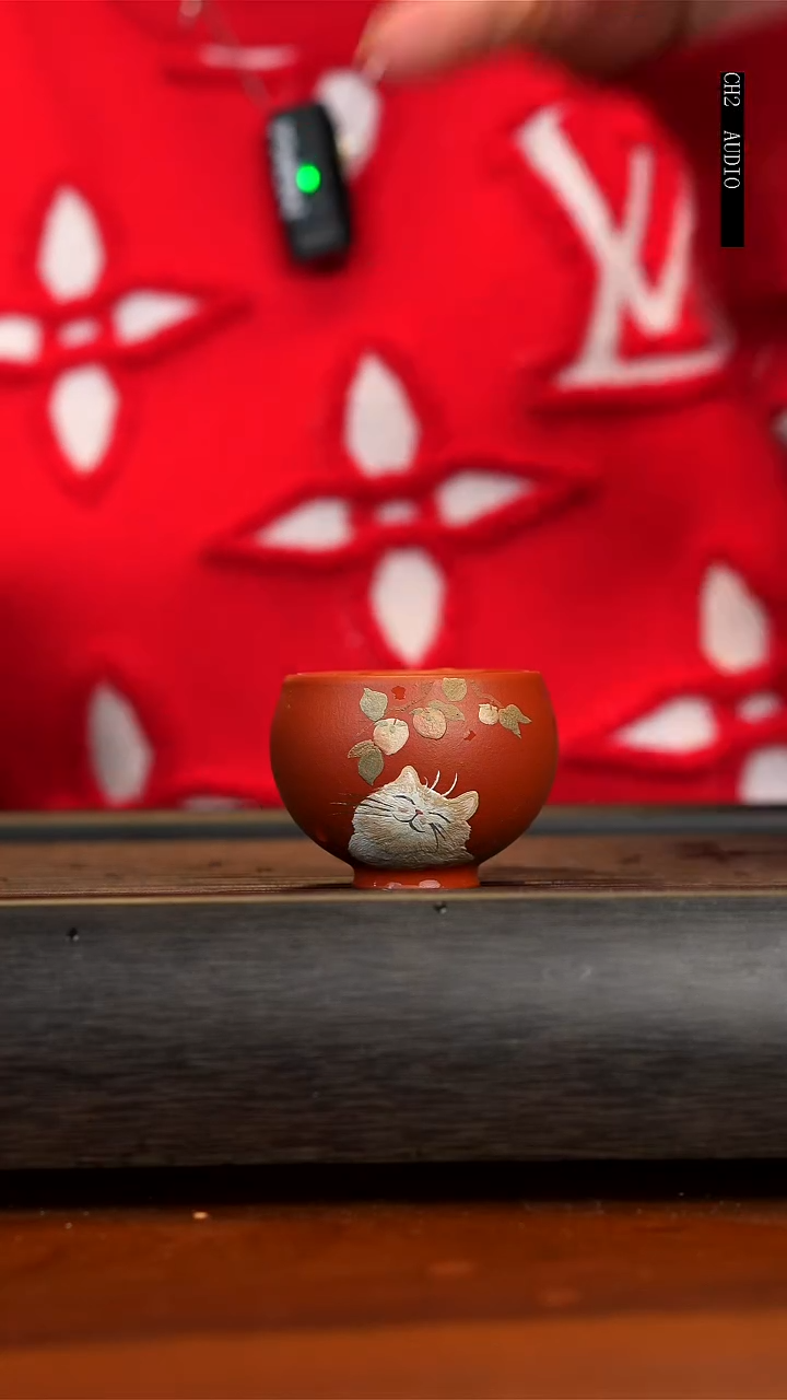 【闪购商品】紫砂茶壶朱泥橘猫杯