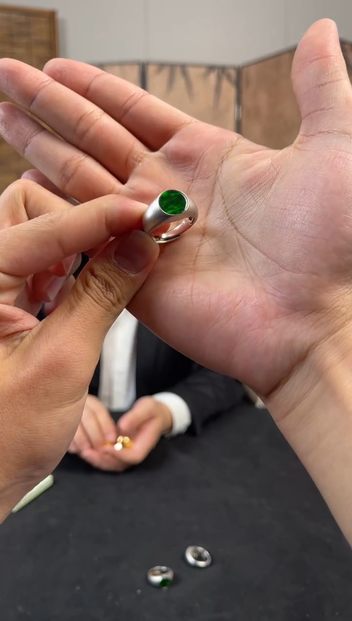 【闪购商品】翡翠戒指银S925镶嵌翡翠戒指YH-80Y