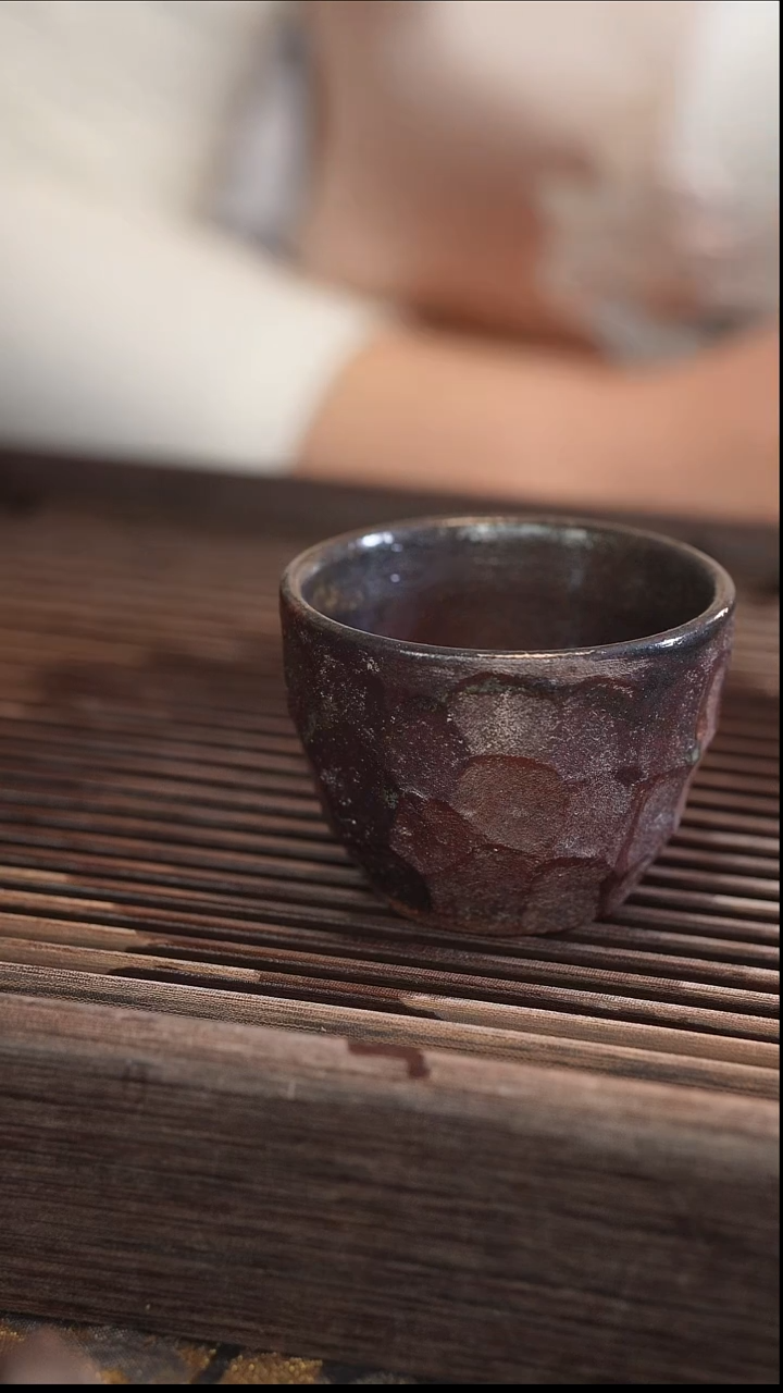 茶壶紫砂7号杯子    柴烧  130cc