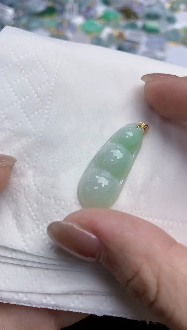 【闪购商品】翡翠颈饰18K金镶嵌天然缅甸翡翠A货