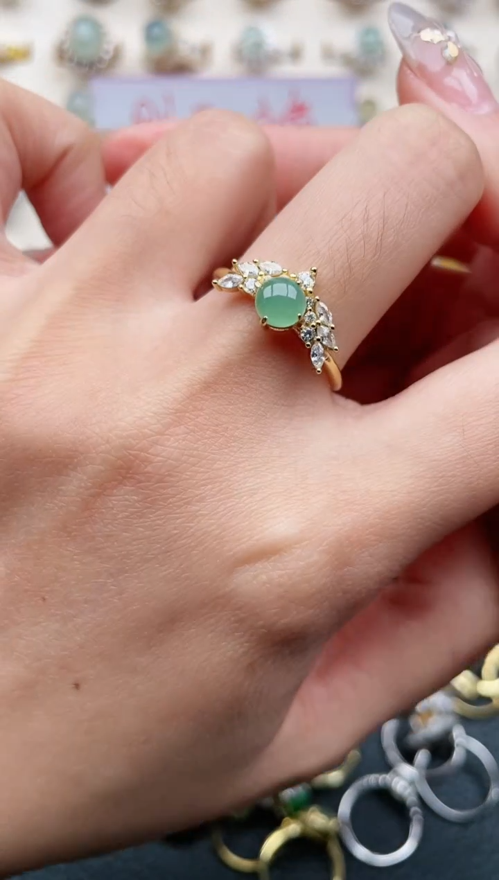 【闪购商品】翡翠戒指银S925镶嵌1111