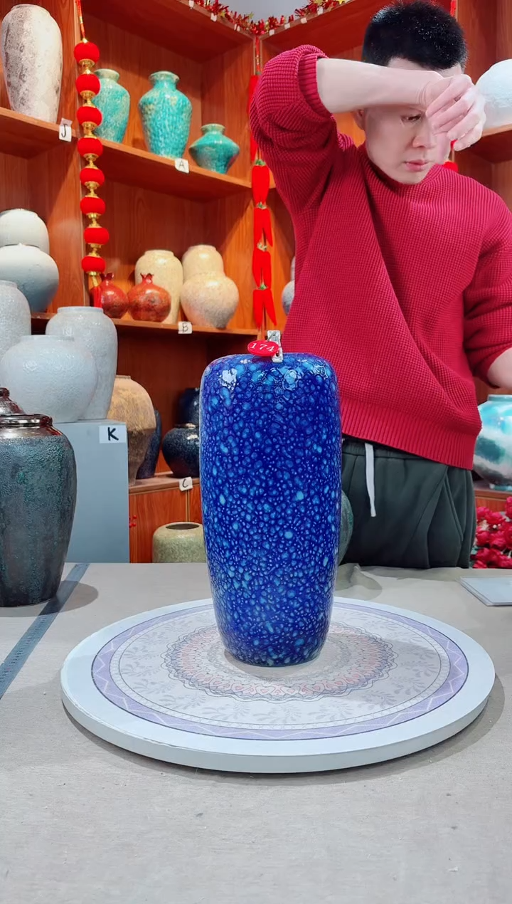 瓶孤品 微瑕陶瓷花瓶 无花 h174