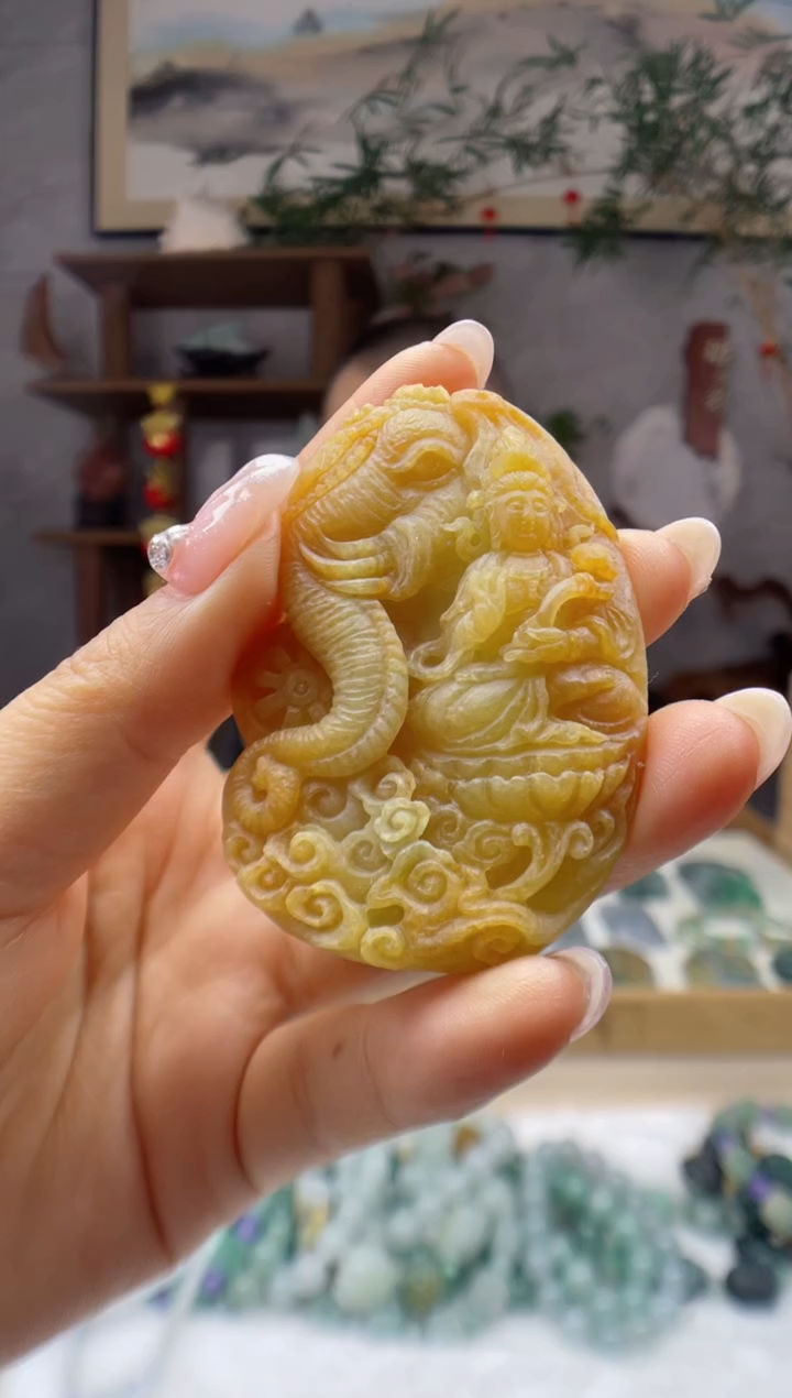 【闪购商品】定制翡翠未镶嵌普贤