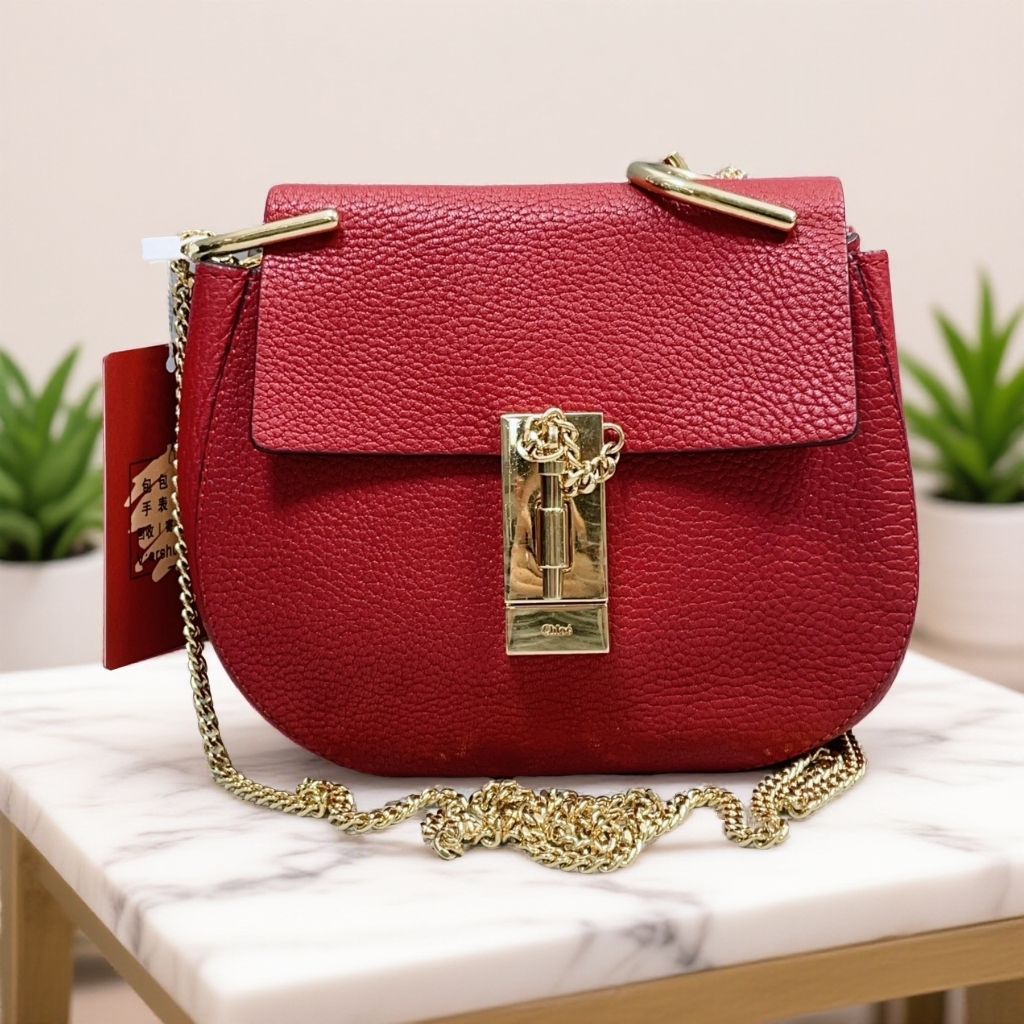 95新 Chloe/蔻依  红色小猪包  1888 4040 