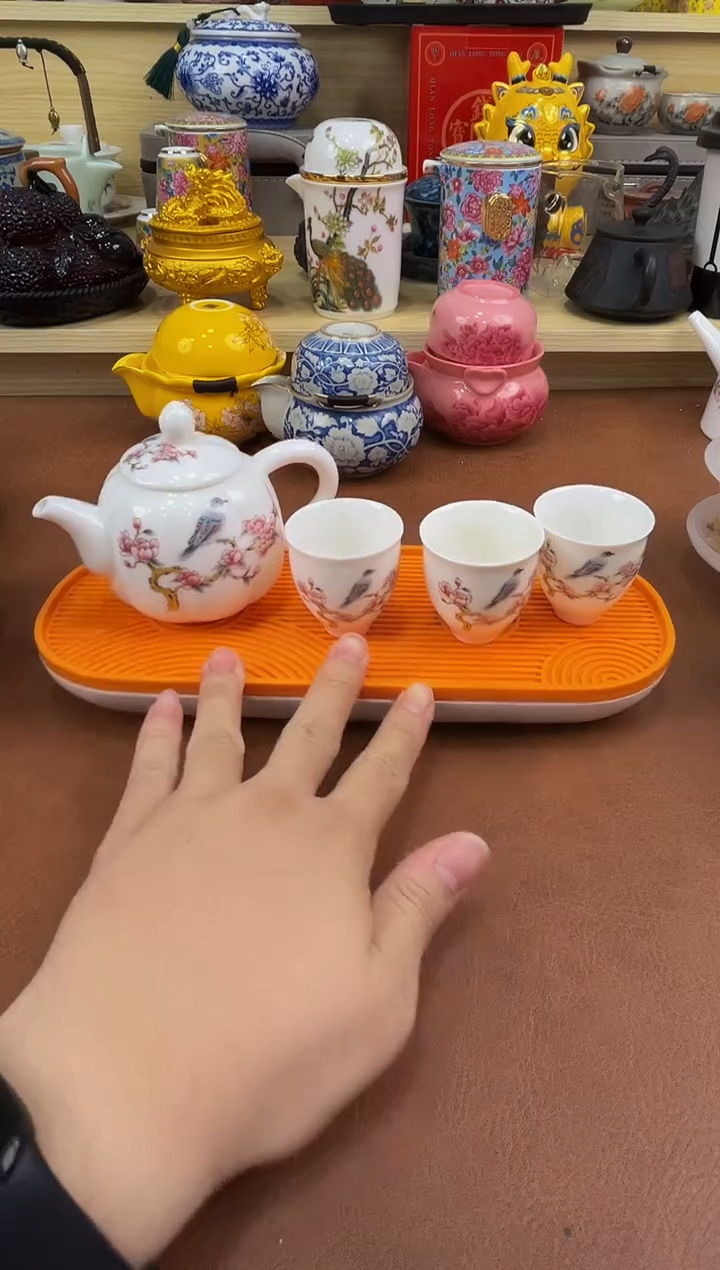 陶瓷茶具摆件旅行套组