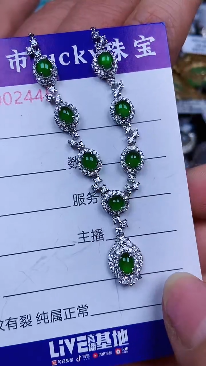 颈饰银S925镶嵌翡翠2445