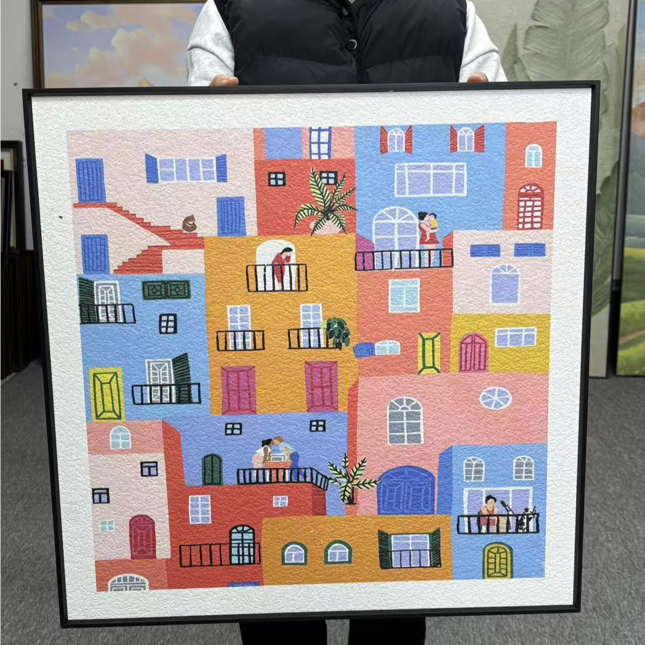 北欧艺术客厅卧室床头壁画儿童房温馨装饰画小众主卧餐厅挂画6060