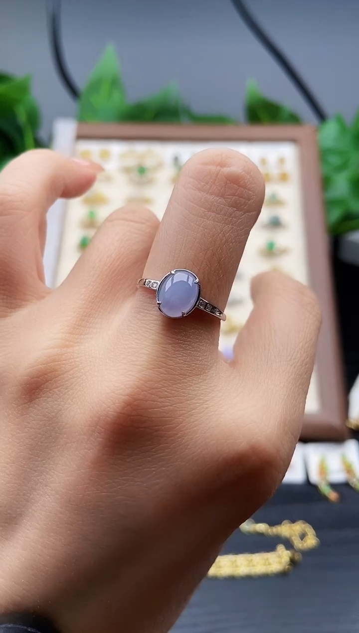 银S925镶嵌戒指翡翠12