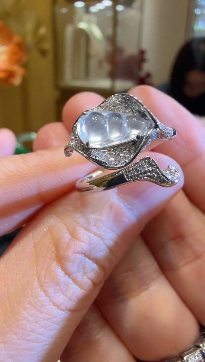 18K金镶嵌戒指翡翠多样性团购发一件