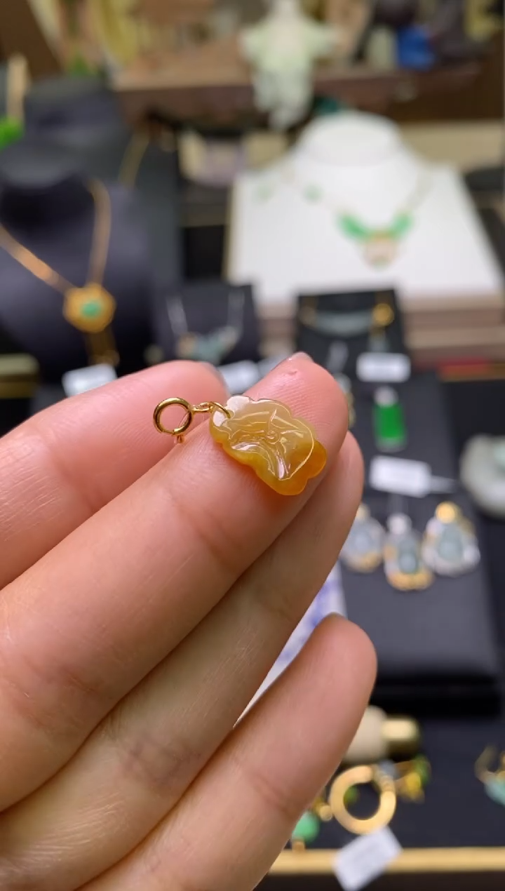 【闪购商品】翡翠颈饰18K金镶嵌净货1613