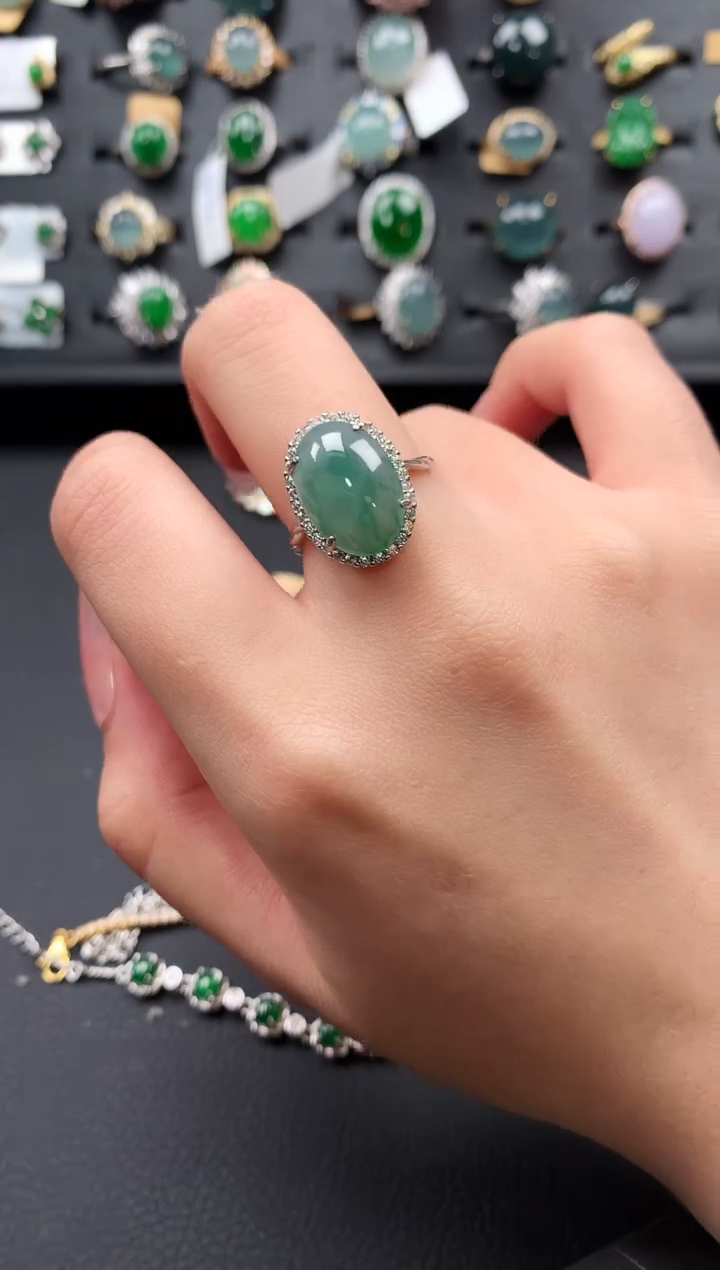 【闪购商品】翡翠戒指银S925镶嵌5612341