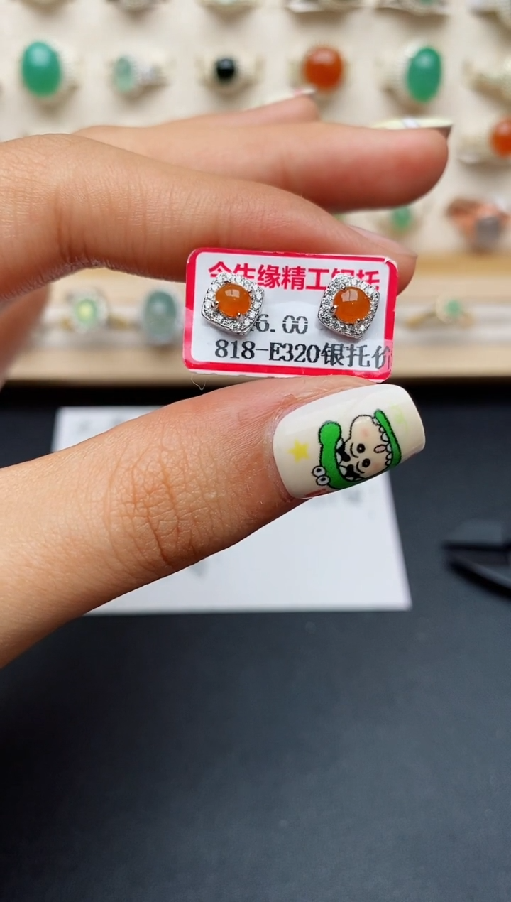 【闪购商品】翡翠戒指银S925镶嵌缅甸翡翠