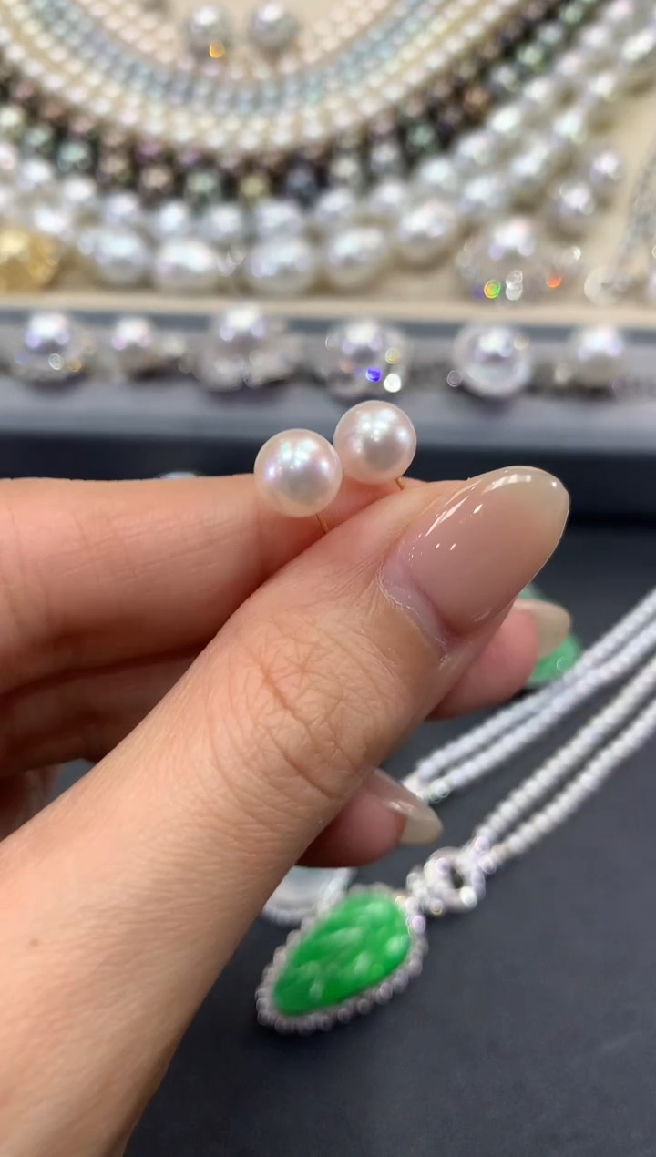 【闪购商品】海水珍珠耳饰18K金镶嵌w7多样性一件发货