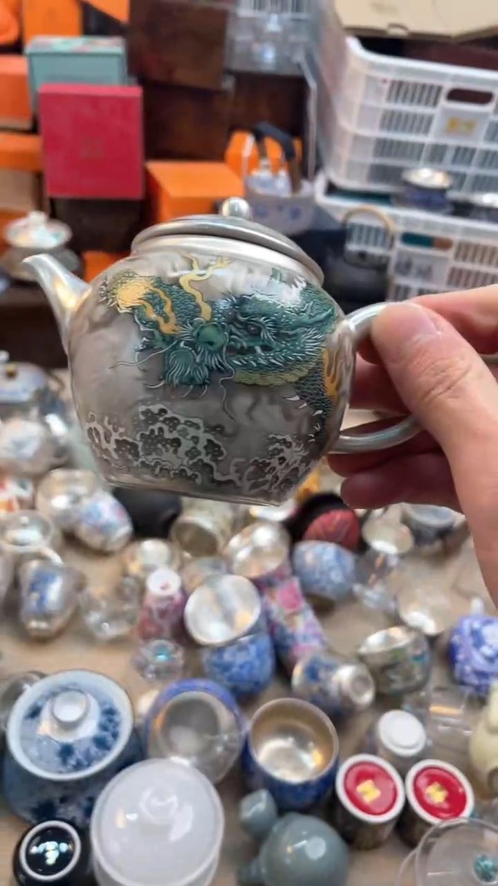 【闪购商品】瓷片@@@@@@@@@@@@@@青龙龙蛋银壶