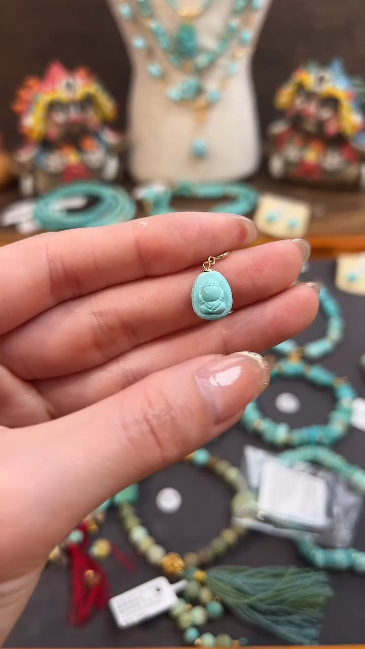 【闪购商品】绿松石提溜18K金镶嵌绿松石提溜