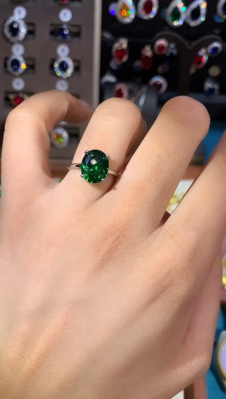 碧玺戒指银S925镶嵌911白