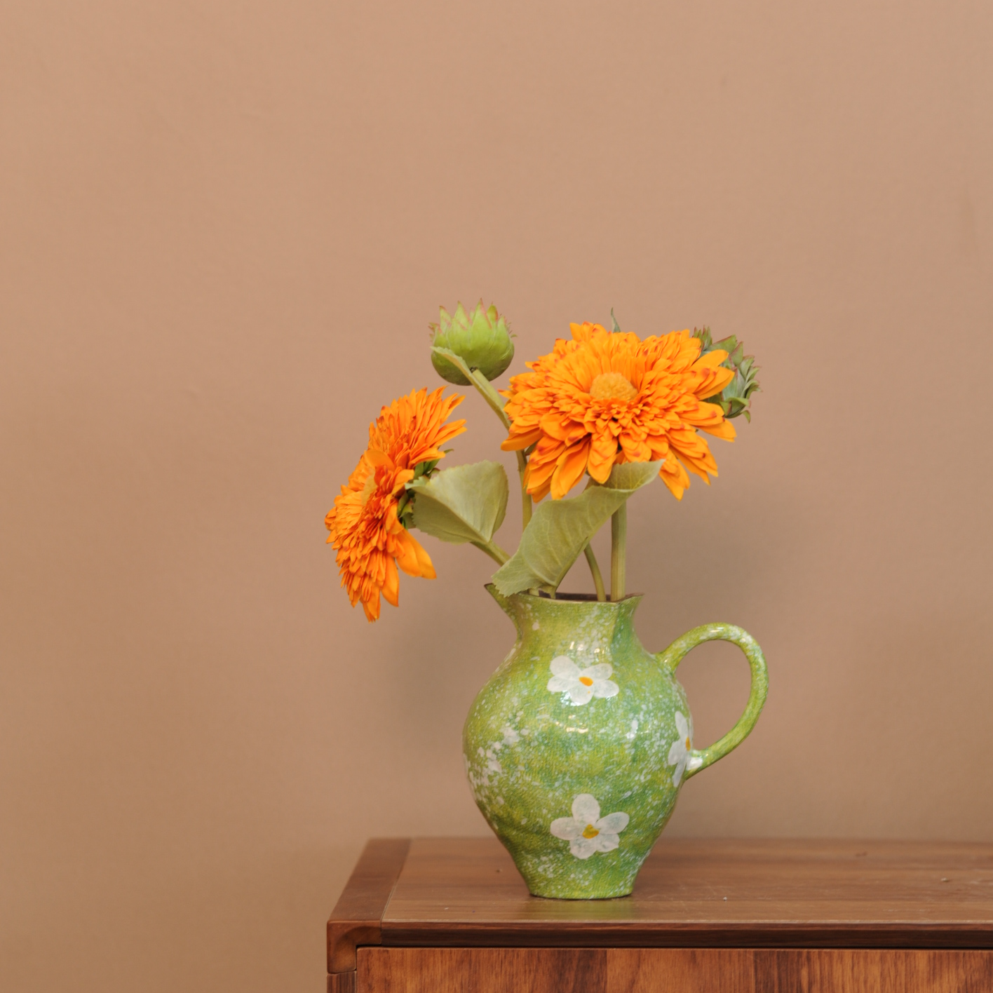 景德镇手作艺术感花瓶（绿野仙踪单耳口8cm 高度18cm）