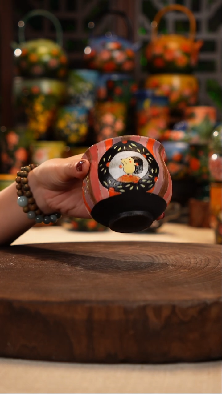 紫砂 油画釉下彩手绘