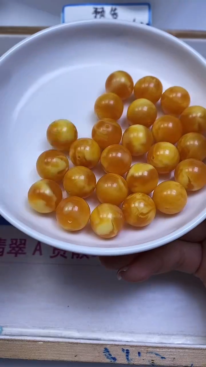 裸石蜜蜡未镶嵌A1570 金 丝 蜜14mm3个8元