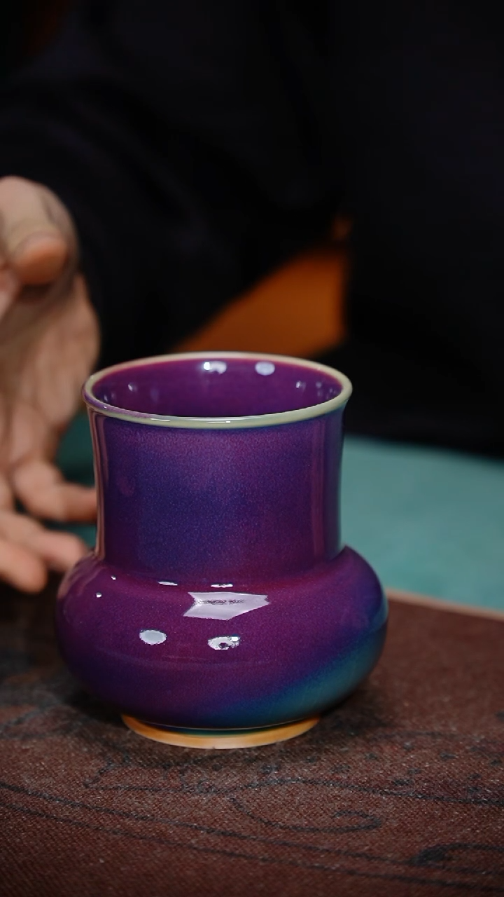 【闪购商品】89-1樽式建水（天青玫瑰紫 简包）