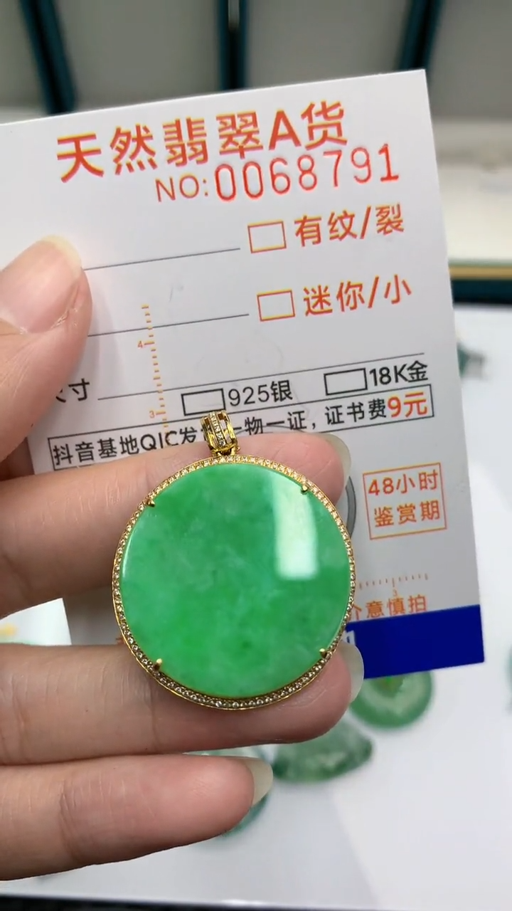 【闪购商品】翡翠颈饰18K金镶嵌            8