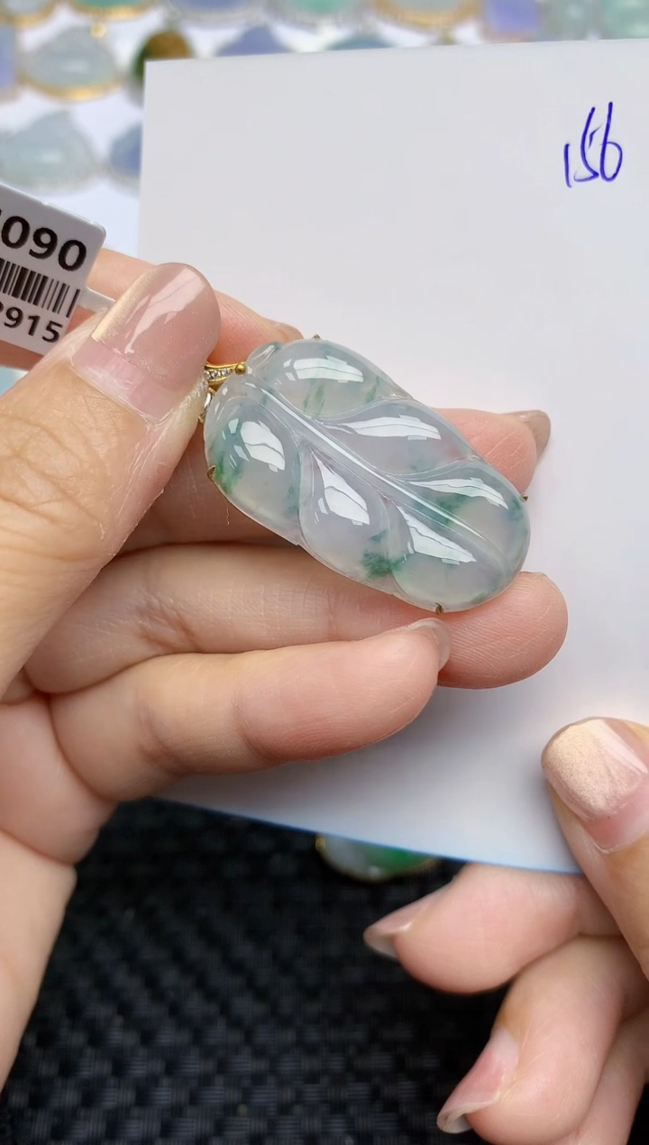 【闪购商品】翡翠颈饰18K金镶嵌天然A货翡翠 156