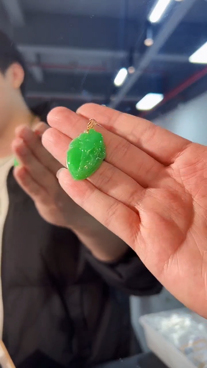 【闪购商品】翡翠颈饰18K金镶嵌缅料A货/支持复检/一件