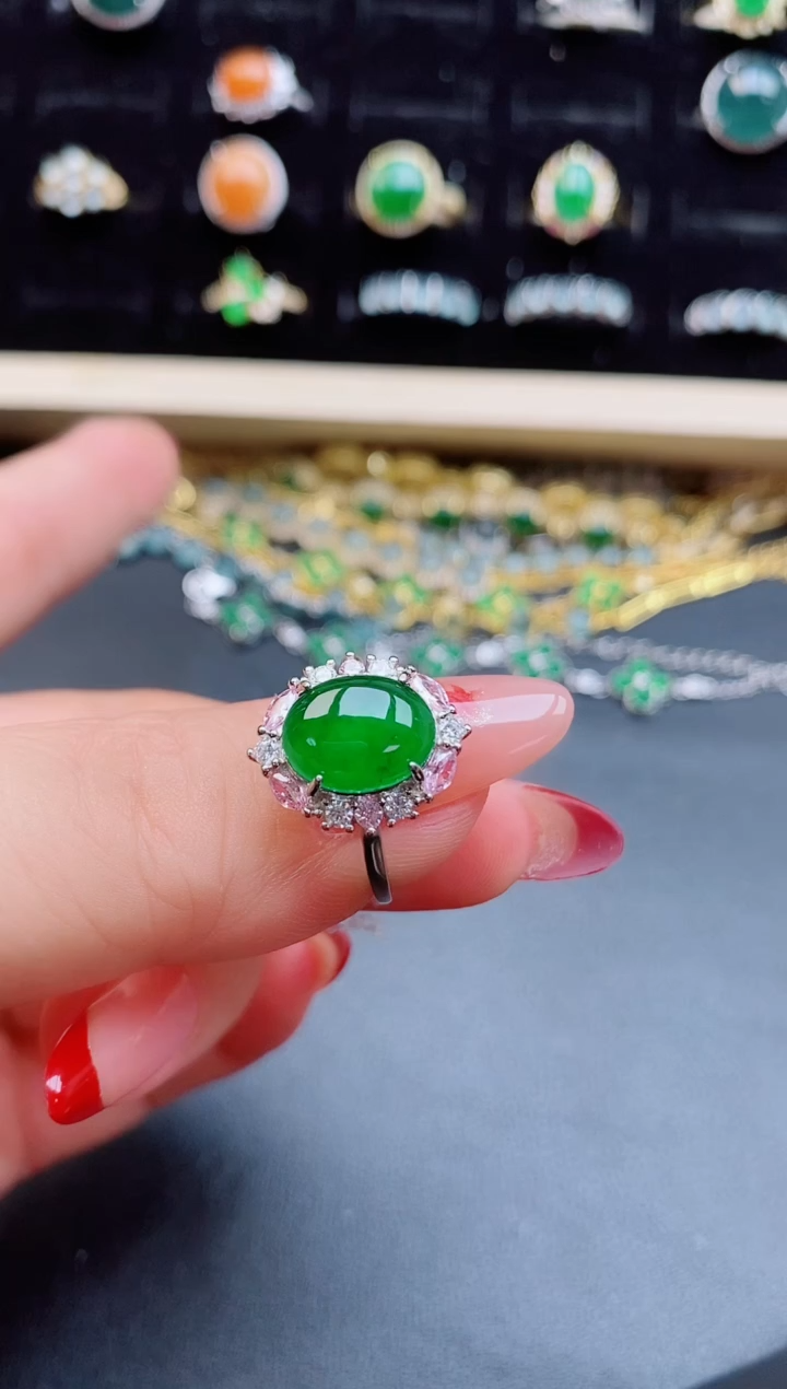 【闪购商品】翡翠戒指银S925镶嵌508505