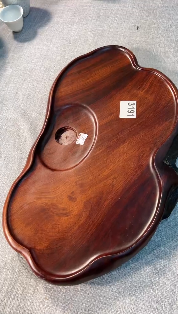 【闪购商品】大果紫檀（缅甸花梨）茶盘3191