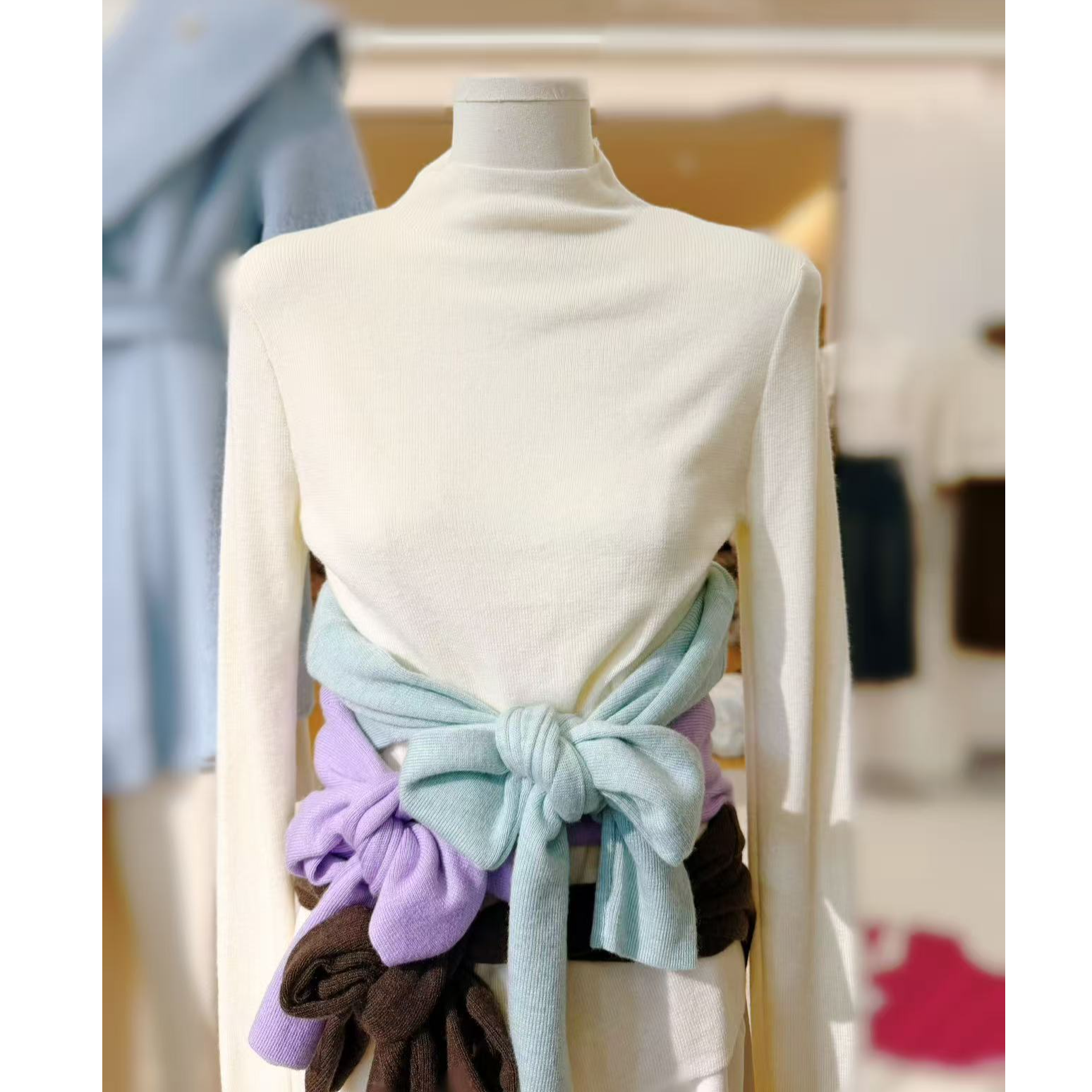 【精选针织】2025年新款百搭中领毛衣纯色保暖修身打底毛衣2606