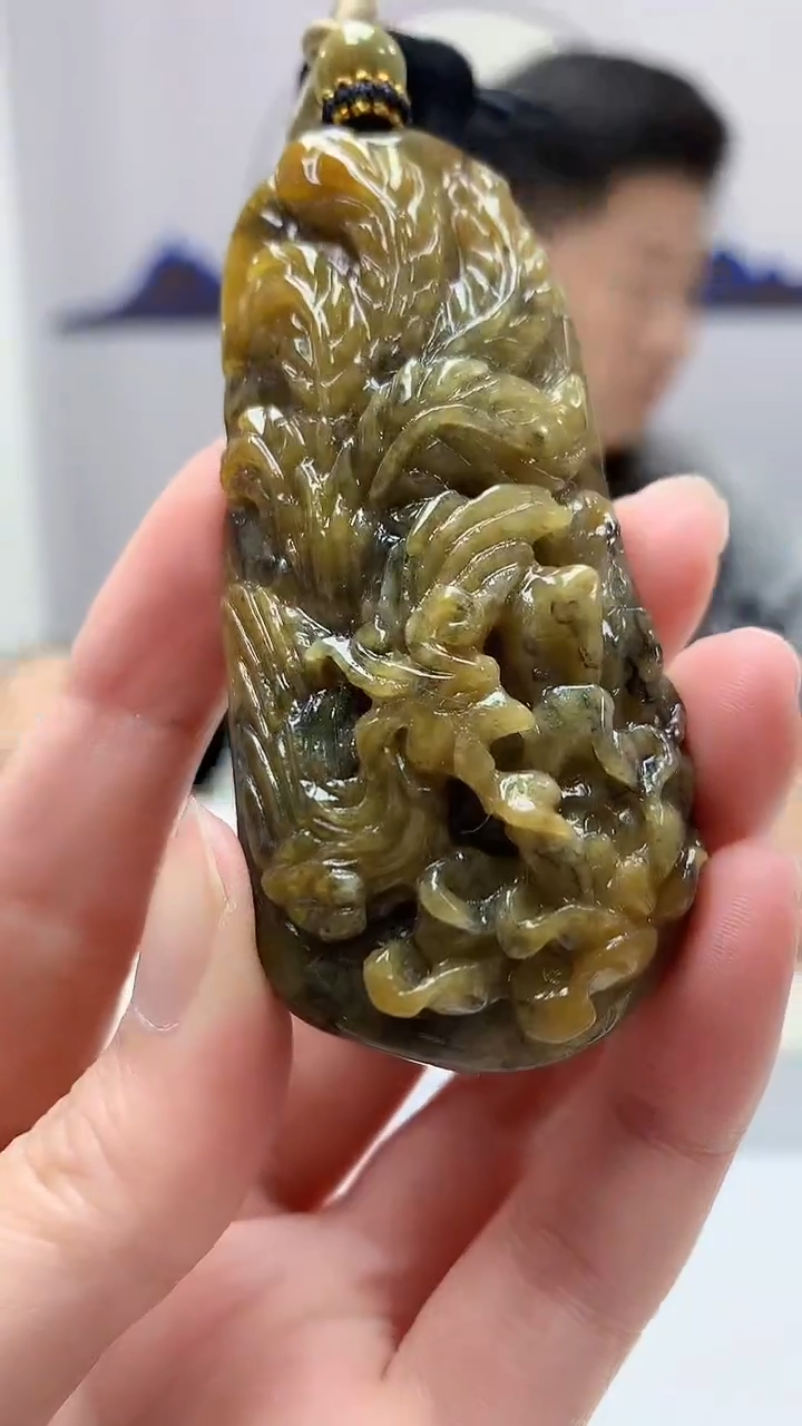 【闪购商品】定制翡翠未镶嵌4917zm-毛货挂件凤凰67