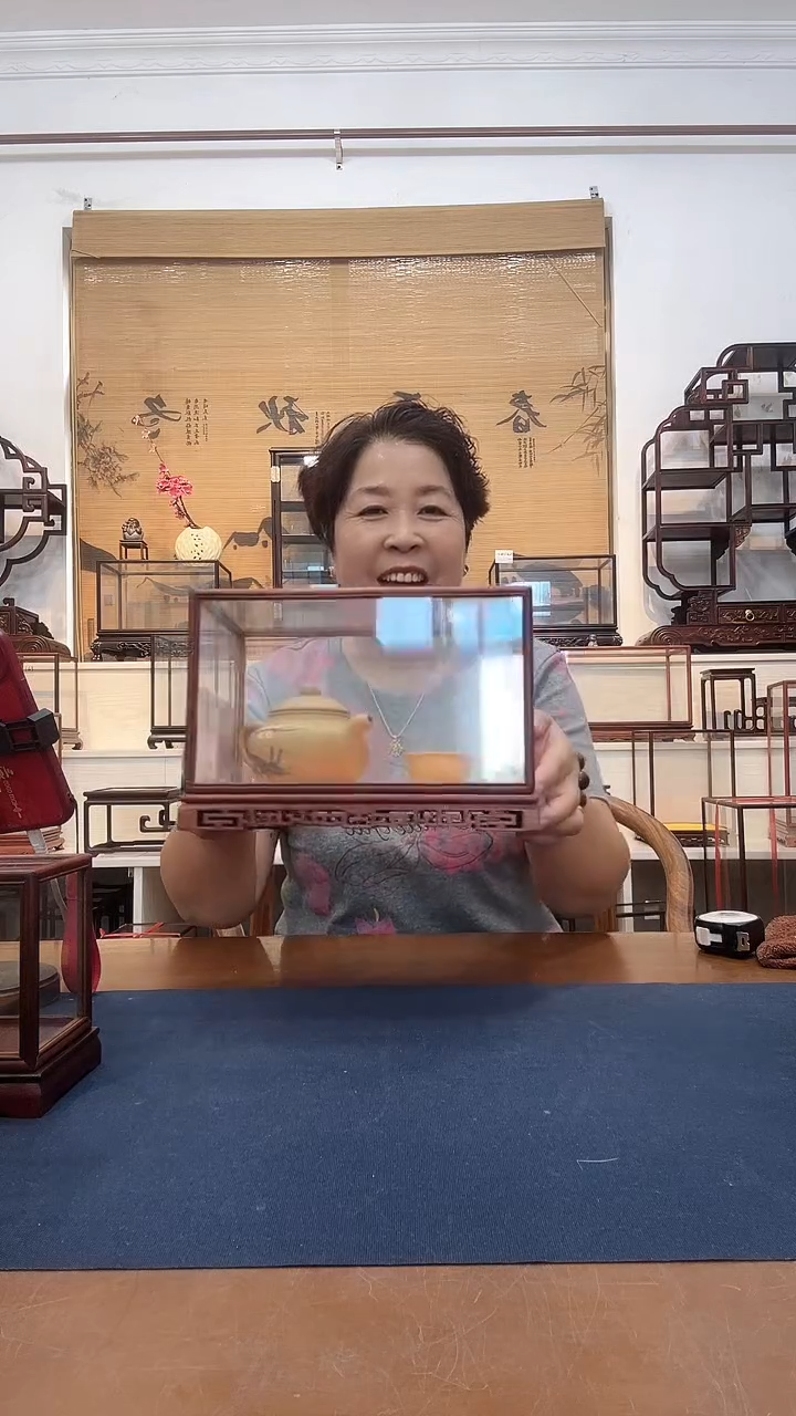 红酸枝木类木头款玻璃罩145