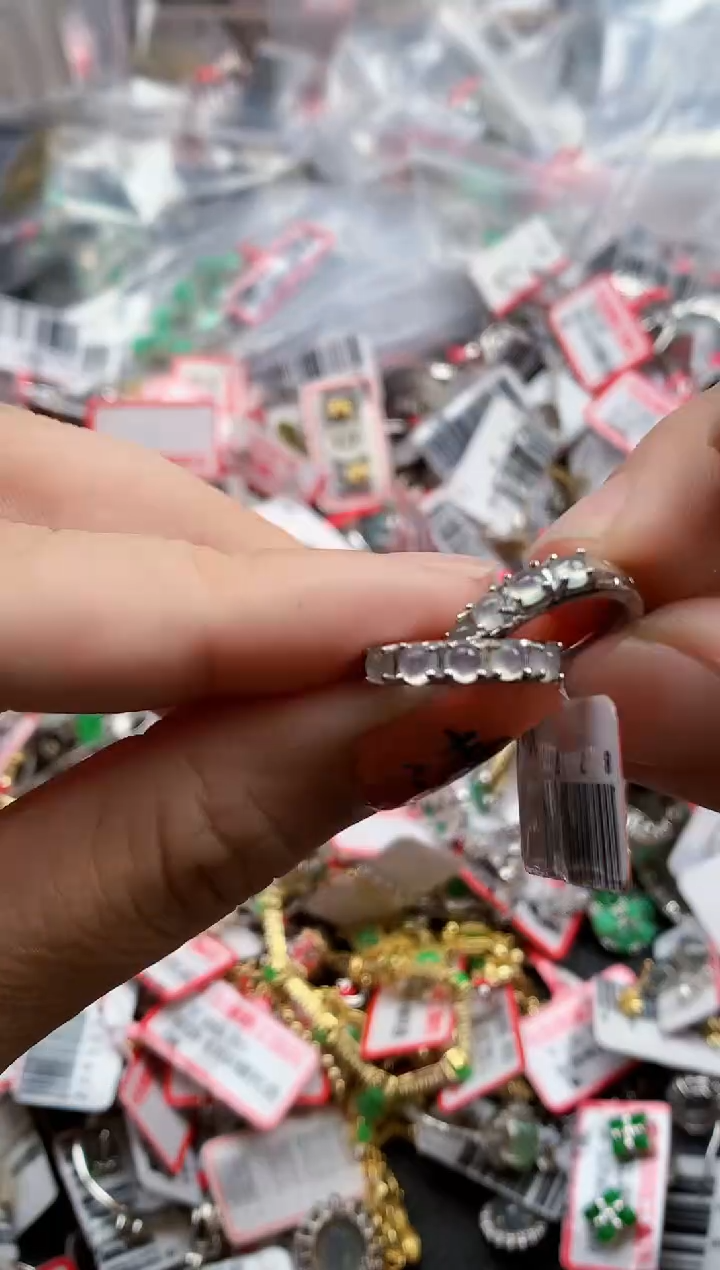 银S925镶嵌戒指翡翠天然A货缅甸翡翠